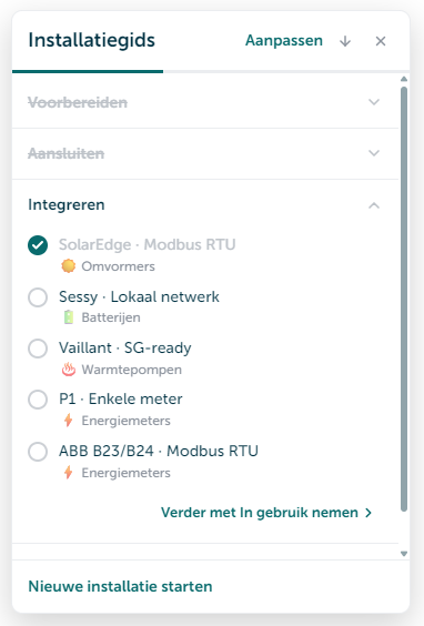 Voorbeeld van Installatiegids in Kennisbank.