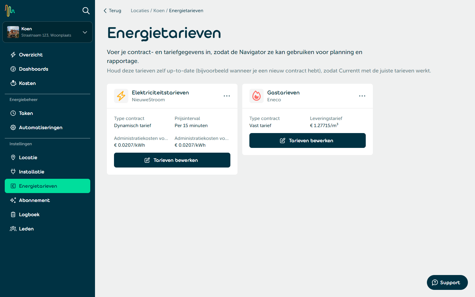 Energietarieven